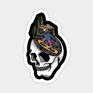 Snowboard skull Magnet