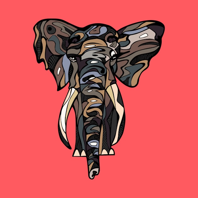 Tribal Elephant Artsy Design by JuicyCreations