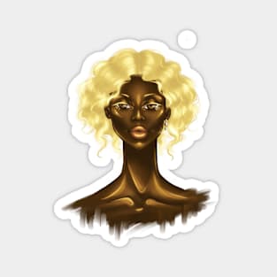 Black Girl Angel Melanin Portrait Magnet