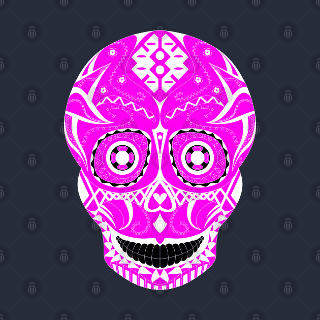 pink catrina sugar skull ecopop by jorge_lebeau