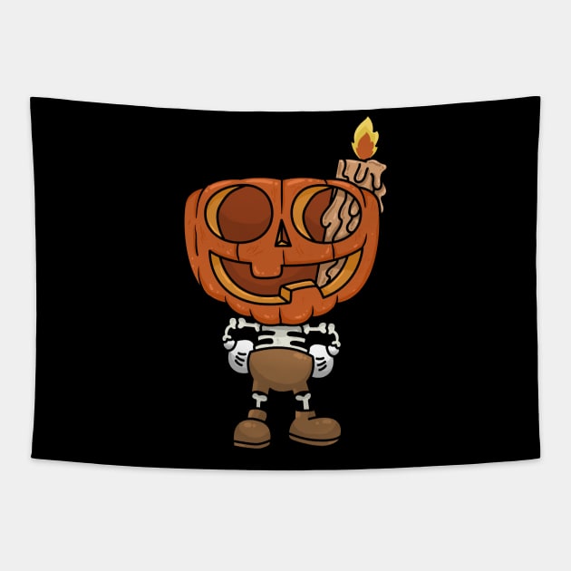 Pumpkin head Tapestry by ppmid