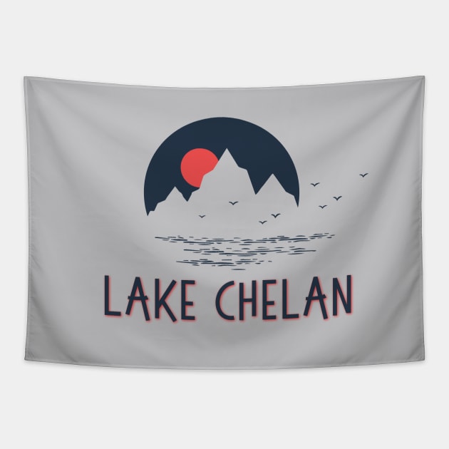 Lake Chelan Washington Outdoor Adventure Nature Tapestry by Pine Hill Goods