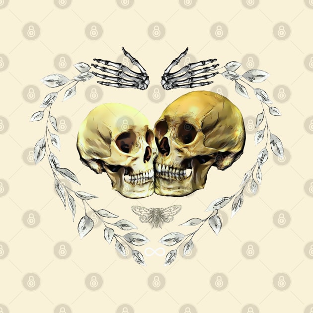 Heart eternal Lovers skeletons, lovers, cool skulls, bones, Human anatomy,romance skull, bones by Collagedream