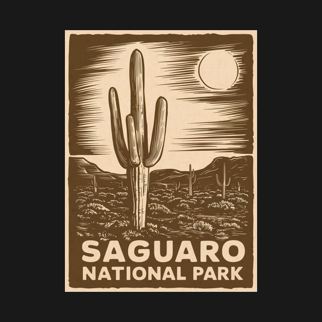 Saguaro National Park Arizona's Sun Travel Poster by Perspektiva