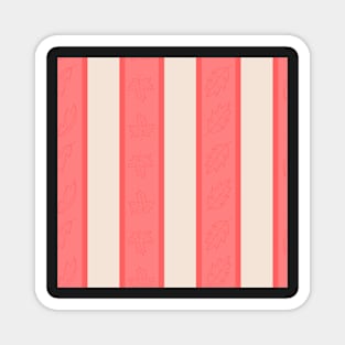 Pink Stripes with Light Leaf Designs Magnet