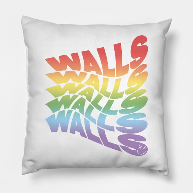 Rainbow Walls Louis Tomlinson black background Pillow by lashton9173