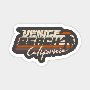 Venice Beach California vintage sunset retro 80s eighties distressed Magnet