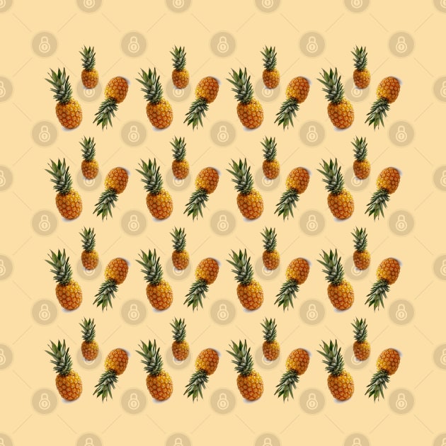 1980s girly tropical summer fruit pattern pineapple by Tina
