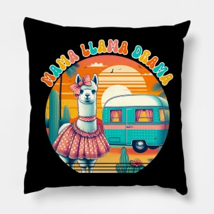 Funny Mama Llama Drama Alpaca Design Pillow