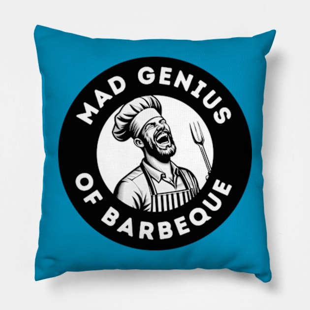 Mad Genius of Barbeque Pillow by Desert Owl Designs