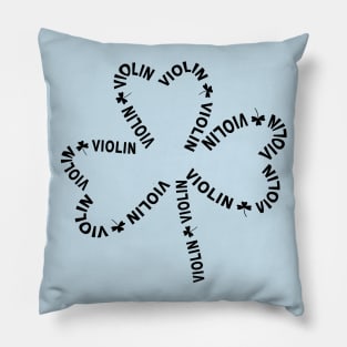 Violin Text Shamrock Pillow