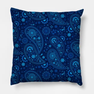 Blue Paisley Pillow