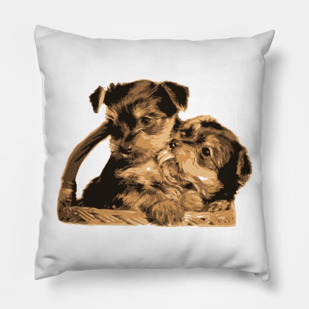 Couple dog care - oil paint Pillow by ngoclucbkhn