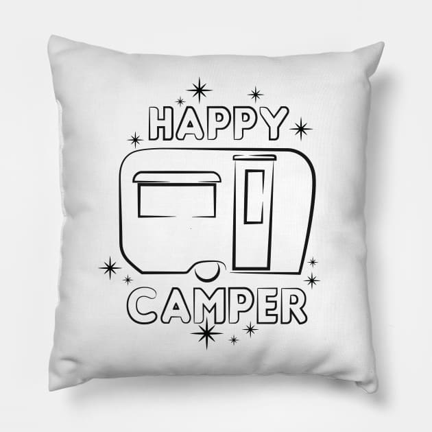 Happy camper Pillow by hoddynoddy