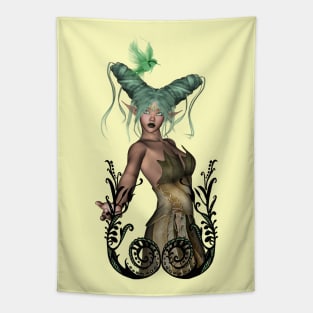 Wonderful fairy with fantasy bird Tapestry