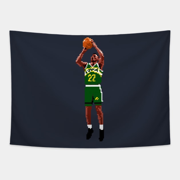 Ricky Pierce Pixel Shot Tapestry by qiangdade