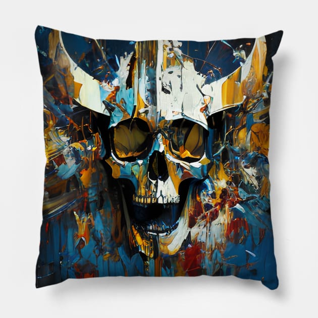 Grunge skull design Pillow by Dope_Design