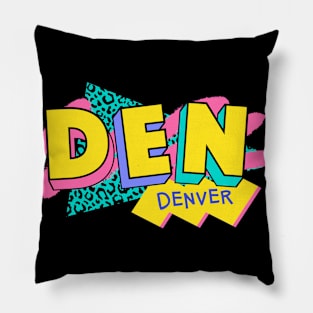 Denver, Colorado Retro 90s Logo Pillow