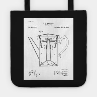 Coffee Percolator Patent - Coffee Lover Kitchen Decor Art - White Tote