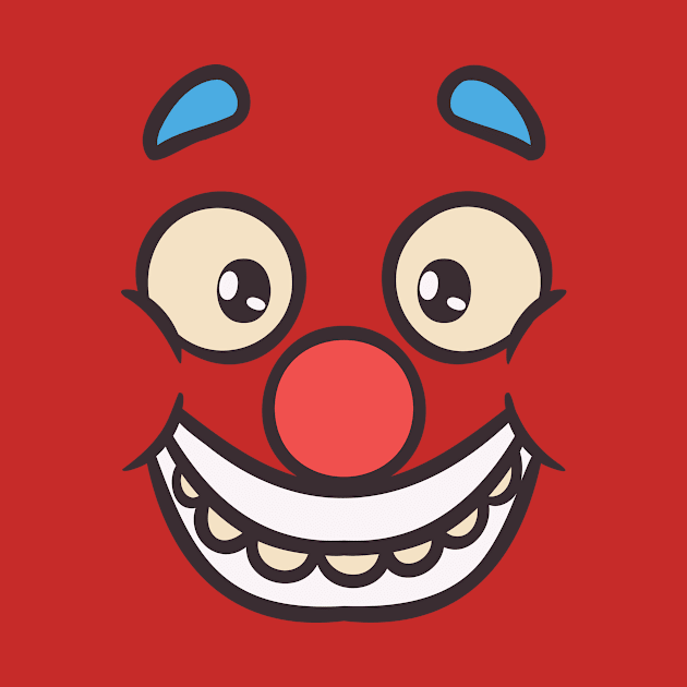 Funny Clown Face Cartoon Illustration by unlesssla