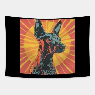 Retro Mexican Hairless: Pastel Pup Revival Tapestry