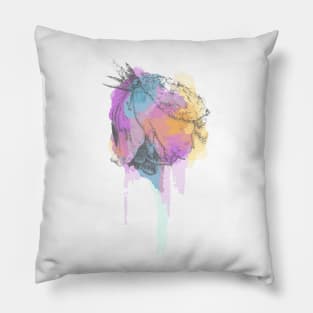 Watercolor Rose in Rain Pillow