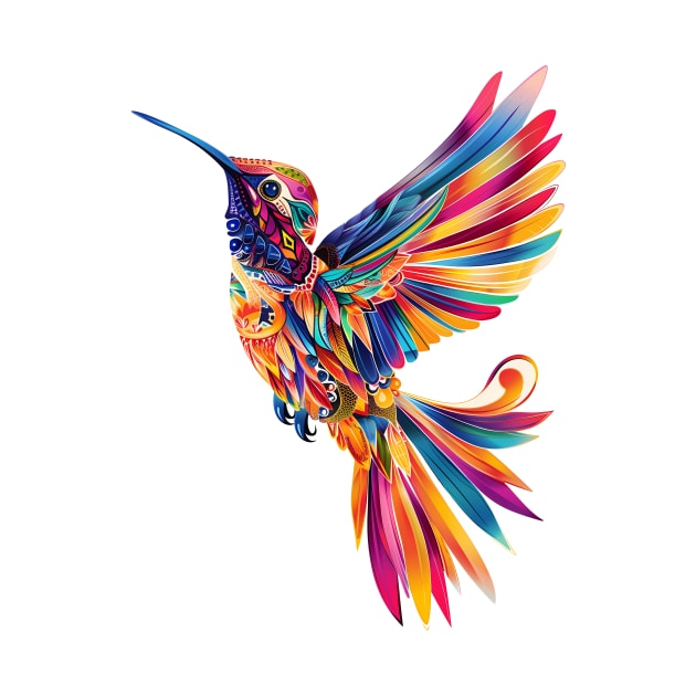 Rainbow Wings: Vibrant Hummingbird by Costa Rica Designs