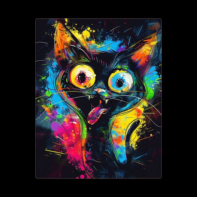 Funny Cat Painting Art by karishmamakeia