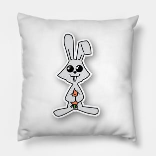 Just a Cute Bunny With a Carrot Pillow