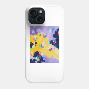 Colorful Contemporary Painting , Yellow and Purple Abstract Painting Phone Case