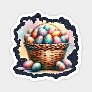 Easter Elegance Basket of Painted Eggs Magnet