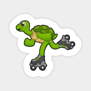 Turtle as Skater with Roller skates Magnet