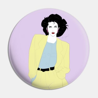 Stylish Sleek Lady 80s Patrick Nagel Pin