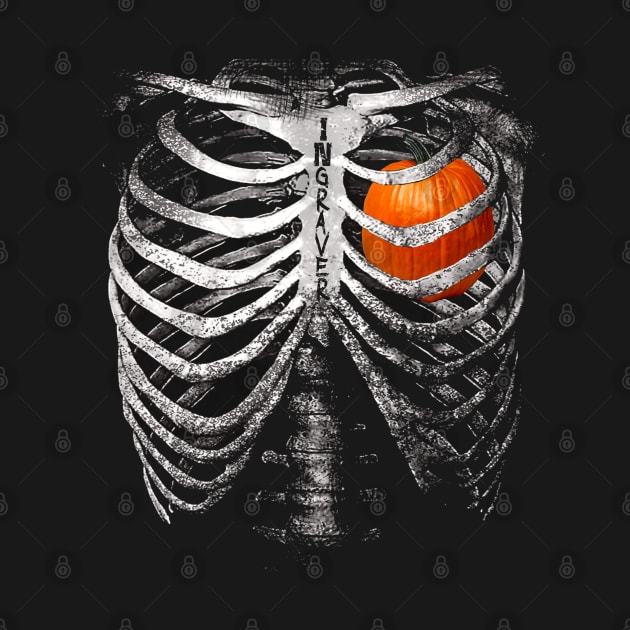 Halloween Skeleton Pumpkin Heart by INpressMerch