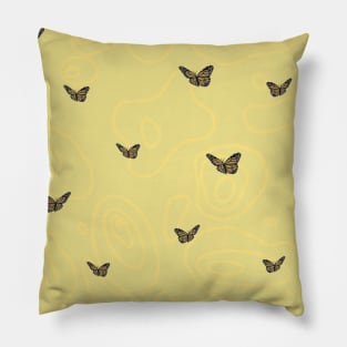 Yellow Butterflies Pillow