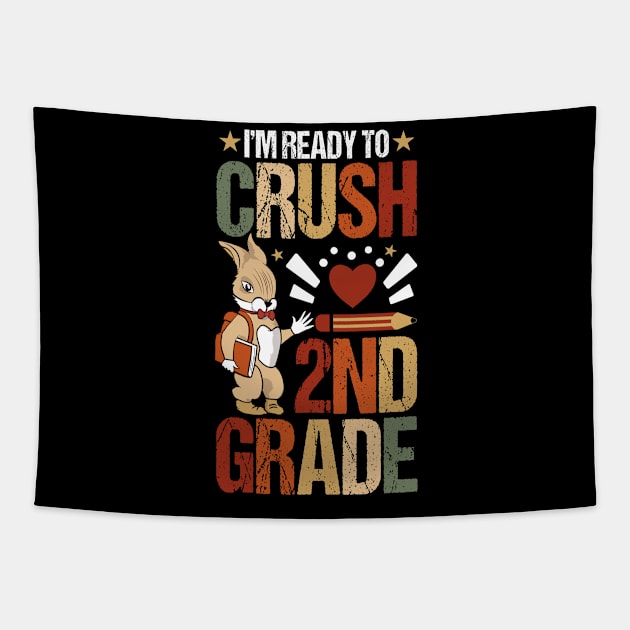 I'm Ready To Crush first grade Back To School Cute Rabbit Tapestry by Tesszero