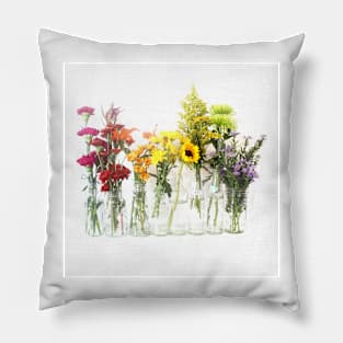 Rainbow of Flowers Pillow