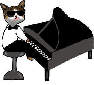 Funny Cat Playing Piano Gift Magnet