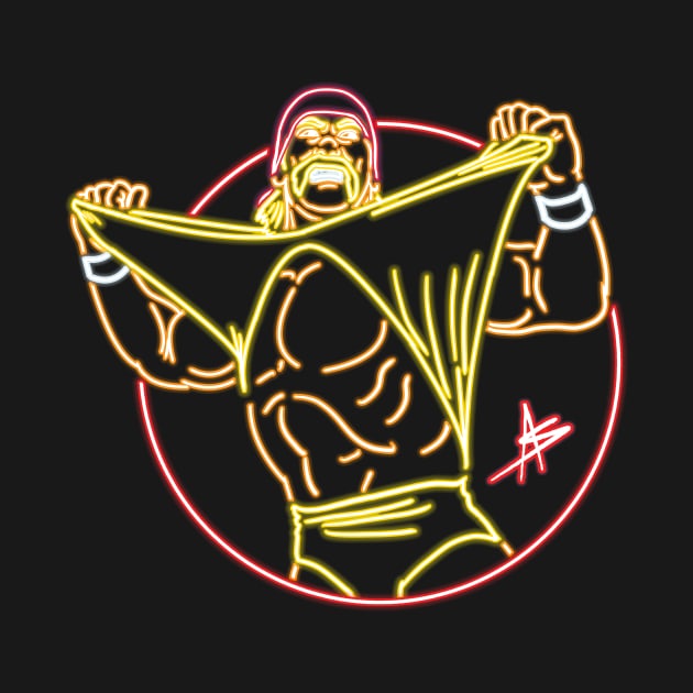 Hulk Hogan neon by AJSMarkout