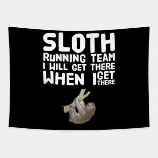 Sloth running team I will get there when I get there Tapestry