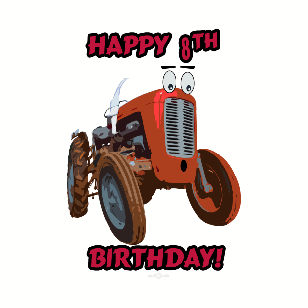 Happy 8th Birthday tractor design by seadogprints