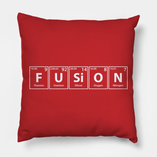 Fusion (F-U-Si-O-N) Periodic Elements Spelling Pillow by cerebrands