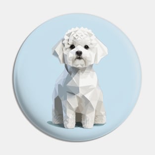 Geometric Bichon Frise Pin