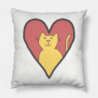 My Valentines Day Cat Filled with Hearts Pillow