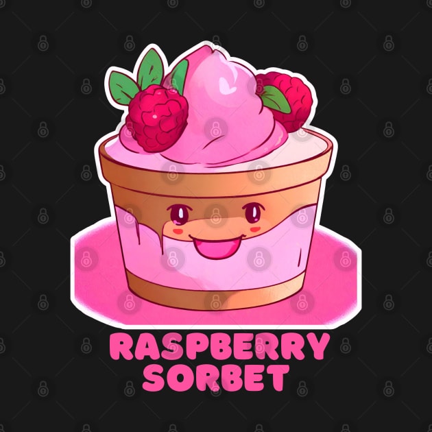 Raspberry Sorbet ice cream cupcake-Sweet Pink, Anime Cartoon Character D4366C by Whisky1111