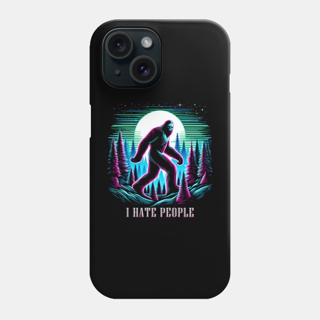 Bigfoot Middle Finger I Hate People Abduction Sasquatch Phone Case by ArtbyJester