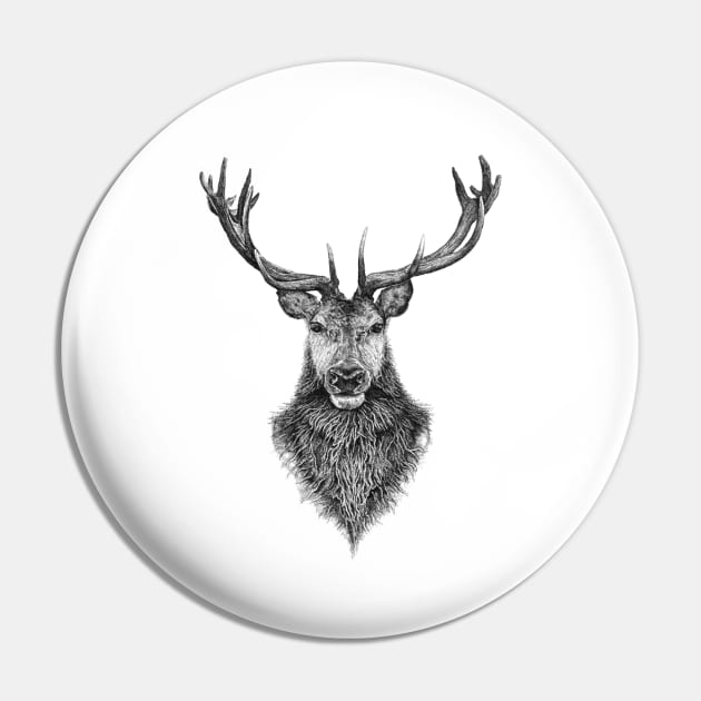 the highland stag Pin by David Dots