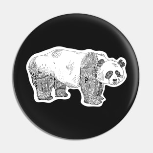 Panda Line Art Pin