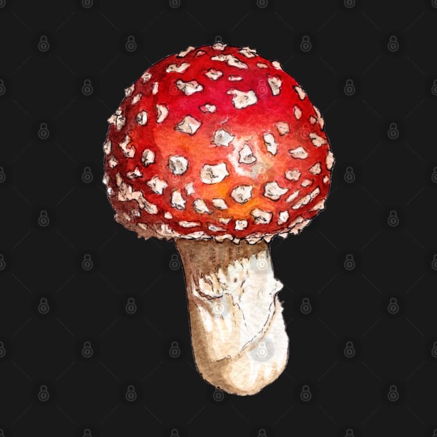 Amanita muscaria - watercolor illustration by AquarellChill