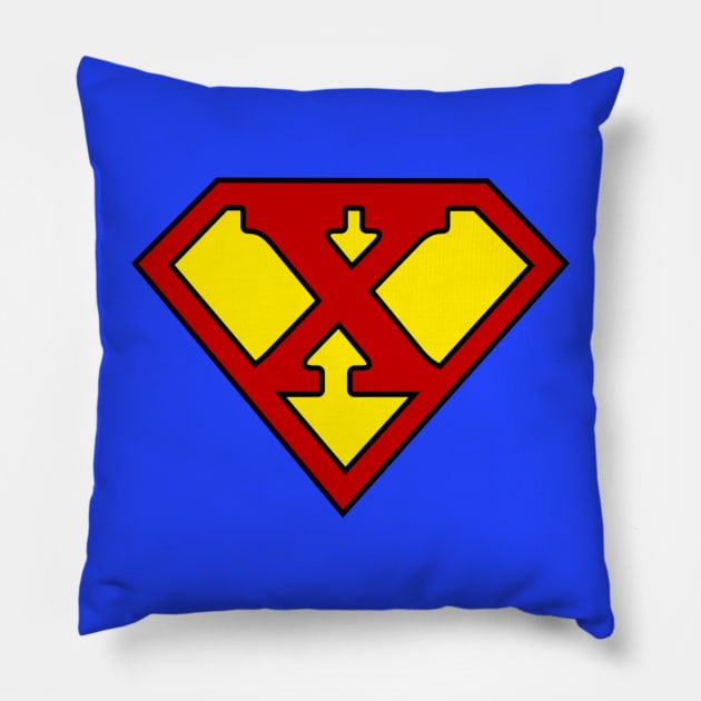 Superhero Symbol Letter X Pillow by NextLevelDesignz